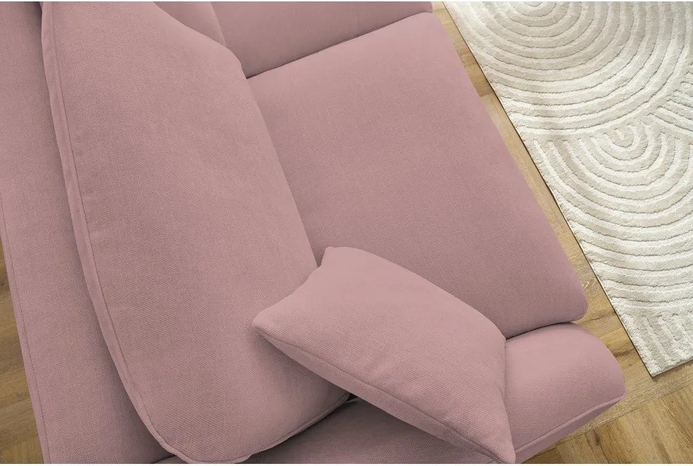 Svetloružová rozkladacia pohovka 235 cm Cezanne – Bobochic Paris