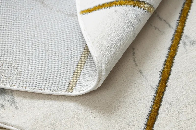 Dywany Łuszczów, Kusový koberec Emerald geometric 1012 cream and gold kruh, 120x120 (priemer) kruh, biela, obývacia izba