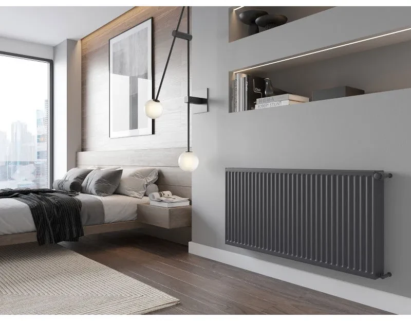 Mexen, panelový radiátor Mexen C22 600 x 500 mm, bočné pripojenie, 826 W, antracit - W422-060-050-66