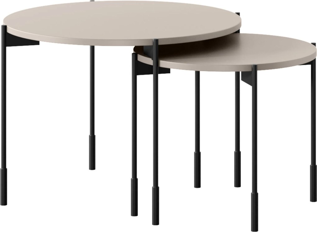 Kávový stolík Sonatia 60 cm okrúhly na kovových nohách - kašmír