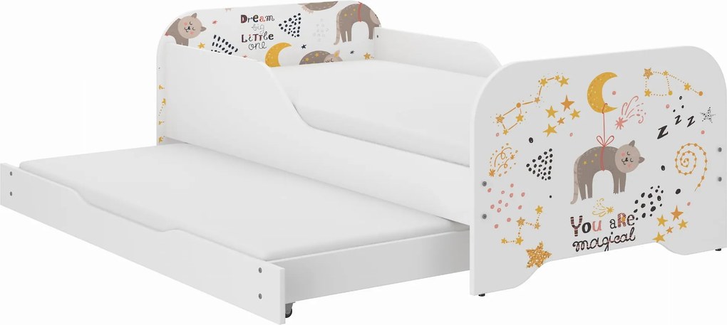 Wooden Toys Detská posteľ MIKI 160x80 KOTEK s funkciou na spanie