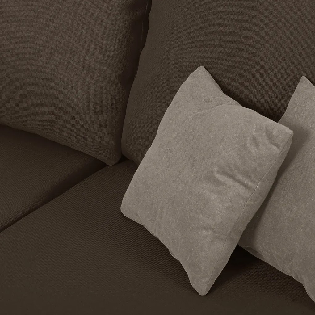 Rozkládací rohová sedací souprava TOMI Hnědá