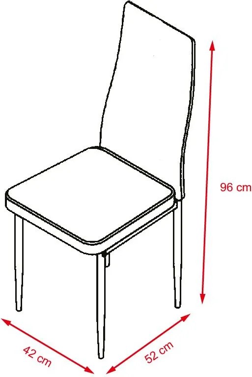Jedálenský set 4x stolička + stôl Catini Austin - Biela