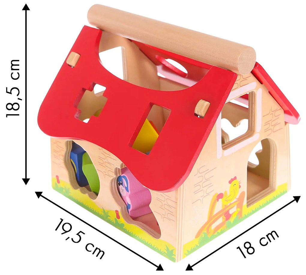 EcoToys Detský drevený domček - triedič