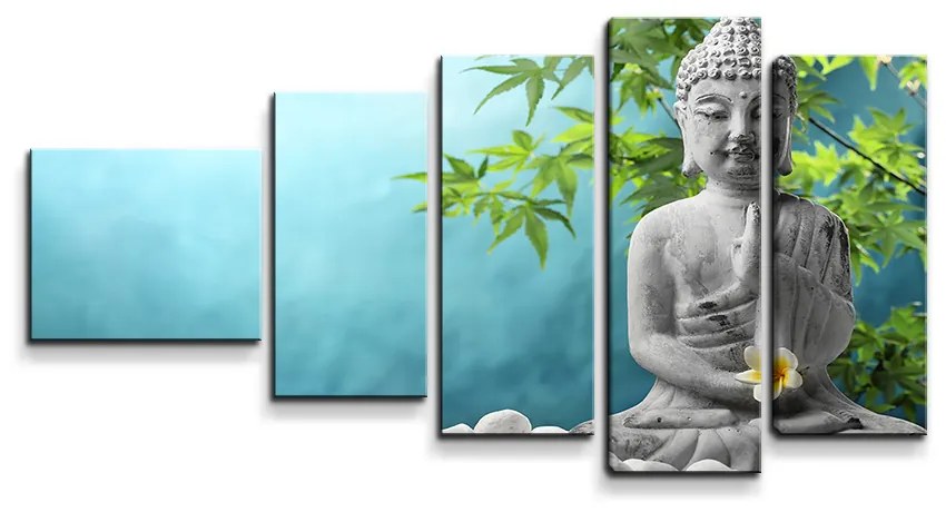 Sablio Obraz - 5-dílný Budha - 100x60 cm
