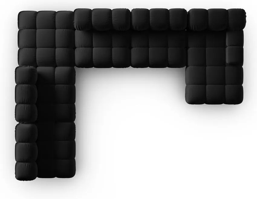 Čierna zamatová pohovka 379 cm Bellis – Micadoni Home