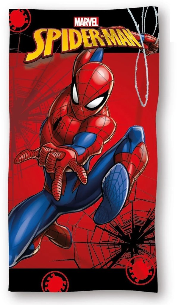 DETSKÝ BAVLNENÝ UTERÁK SPIDERMAN 70X140 CM VZOROVANÁ