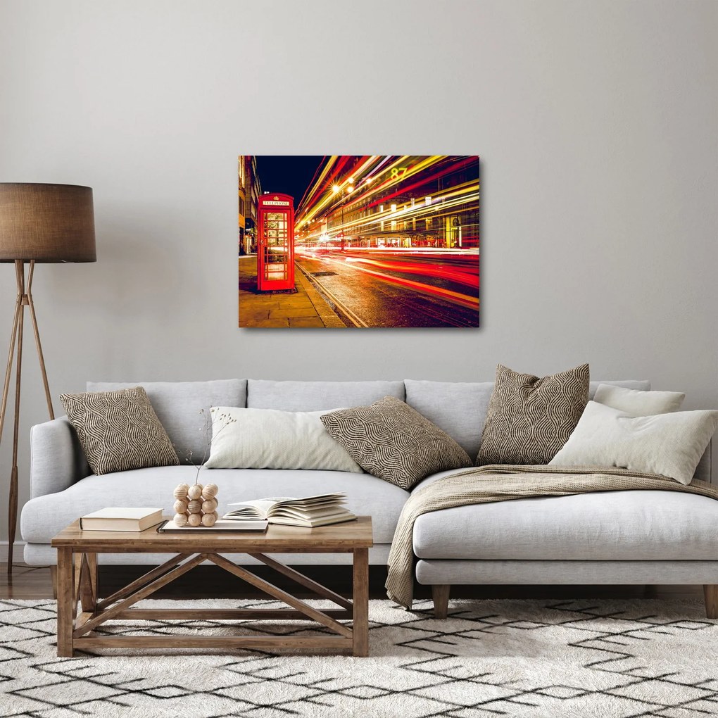 Obraz - červená telefónna búdka (70x50 cm)
