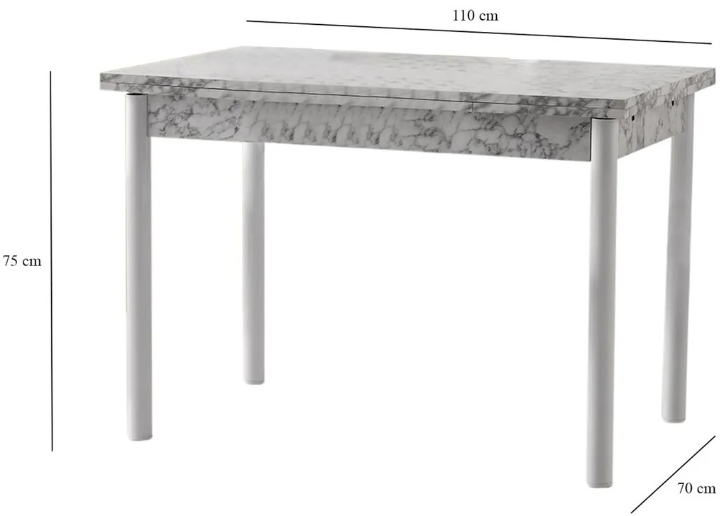 Jedálenský stôl Polo White Grey