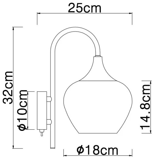 Globo 15548WG - Nástenná lampa MAXY 1xE27/40W/230V medená