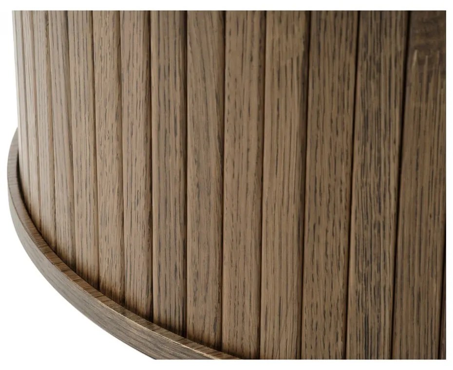 Hnedý okrúhly konferenčný stolík v dekore duba ø 90 cm Nola – Unique Furniture