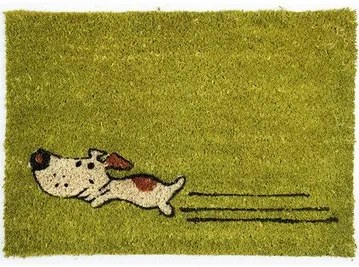 BO-MA, Rohožka Kokos Zelený pes – na von aj na doma, 40x60, zelená, chodba / predsieň