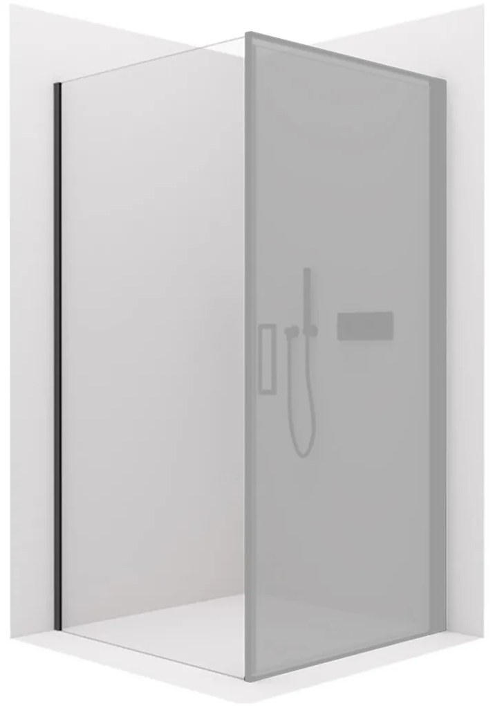 Cerano Porte, sprchová zástena ku sprchovému kútu 80x195 cm, 8mm číre sklo, čierny profil, CER-CER-413453