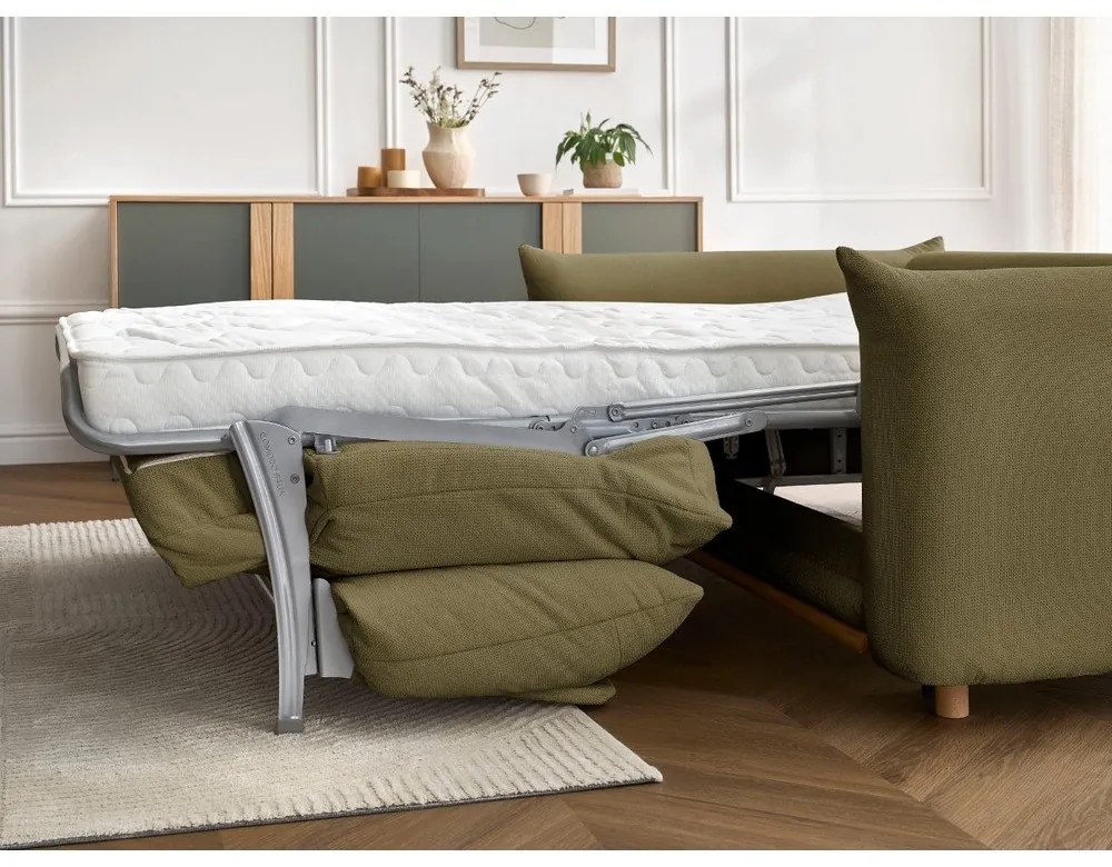 Zelená rozkladacia pohovka 214 cm Ernest – Bobochic Paris