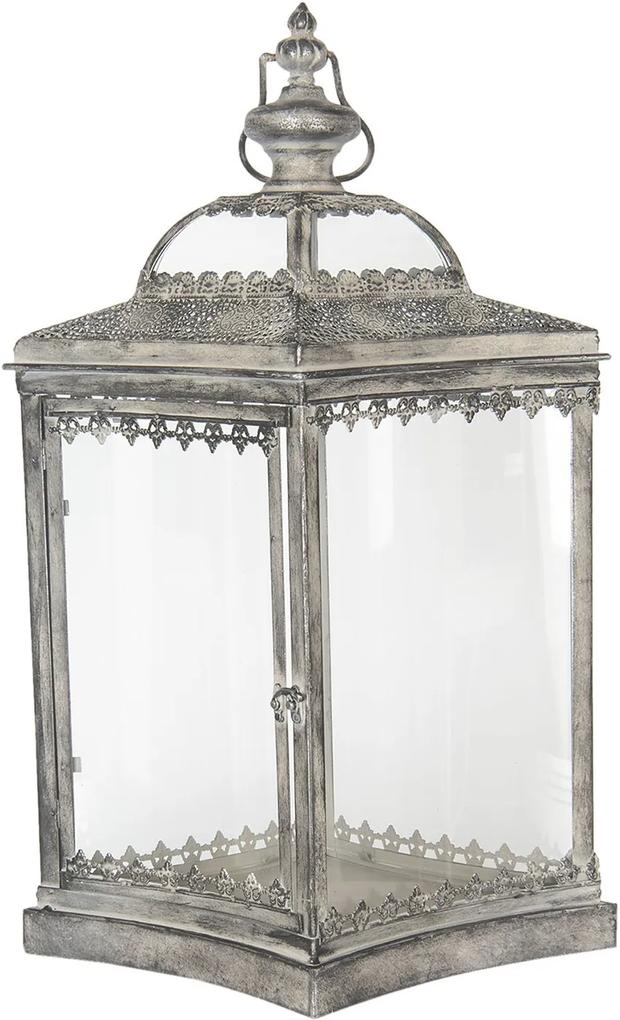 Kovová lampáš Antik silver II - 39*29*61 cm