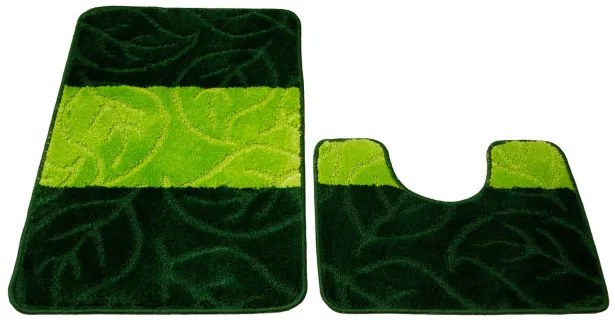 Sada kúpeľňových koberčekov MILANO fľaškovo zelená, lístie