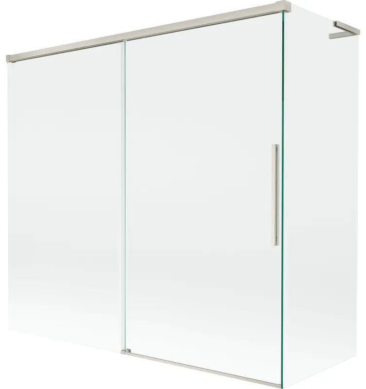 Mexen Rox, L posuvná 2-krídlová vaňová zástena 170 + 80 x 150 cm, 8mm číre sklo, oceľový profil, 8C9L-170-080-97-00
