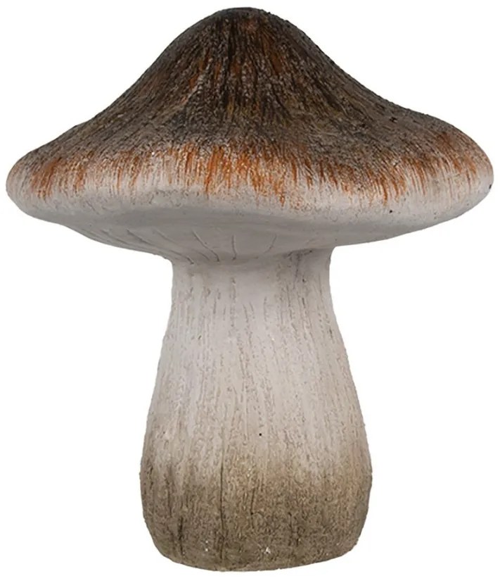 Béžovo-hnědá keramická dekorace houba Houba - Ø 11*12 cm