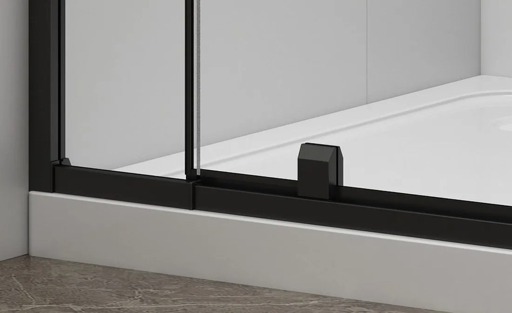 Polysan Polysan, EASY BLACK otočné sprchové dvere 760-900mm, sklo Brick, EL1638B