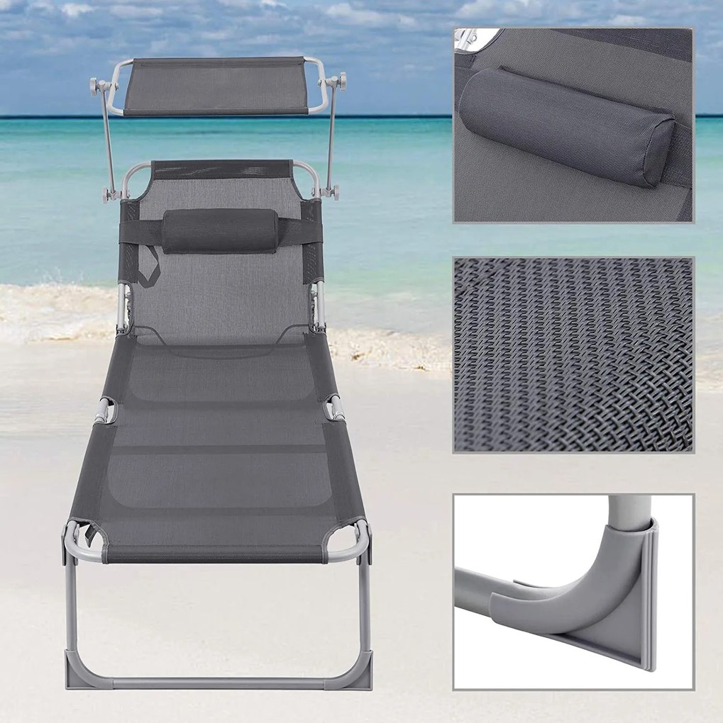 Záhradné lehátko so železným rámom Baka 193x63x32 cm šedé