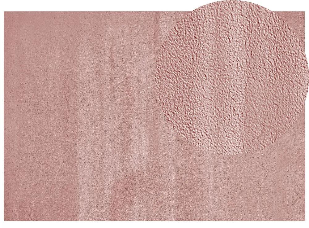 Koberec z umelej zajačej kožušiny 160 x 230 cm ružový MIRPUR Beliani