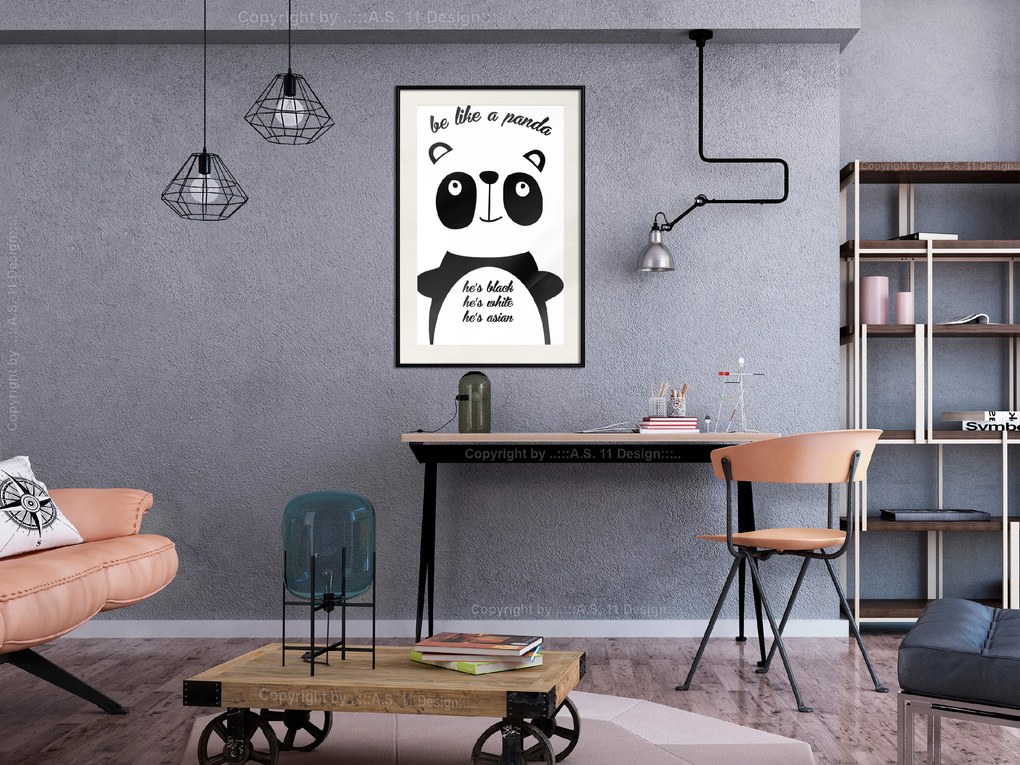 Artgeist Plagát - Be Like a Panda [Poster] Veľkosť: 40x60, Verzia: Zlatý rám