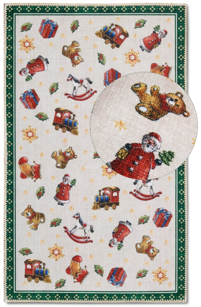 Villeroy & Boch, Kusový koberec Villeroy & Boch Toy's delight s potlačou 106193 Green, Multicolor, 50x80, zelená, obývacia izba