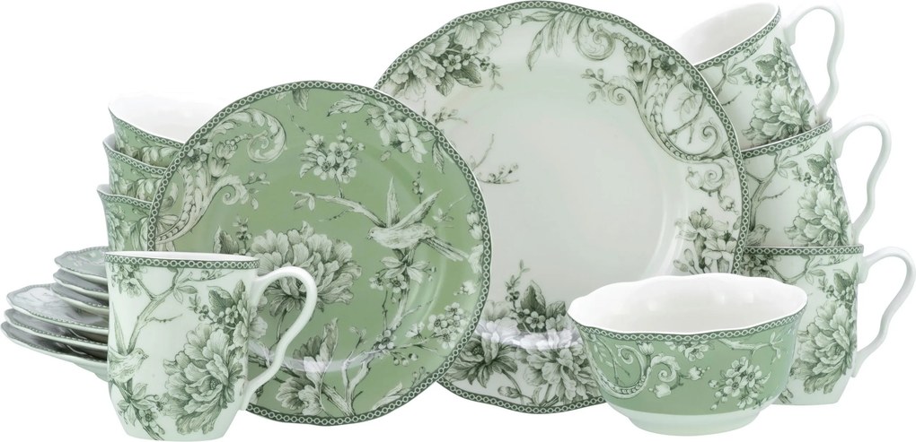 XXXLutz KOMBINOVANÝ SERVIS Adelaide Grün 16-dielne Creatable - Online Only bytové doplnky - 007768073502