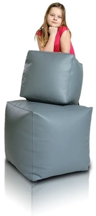 Sedací vak taburetka kocka malá sivá EMI