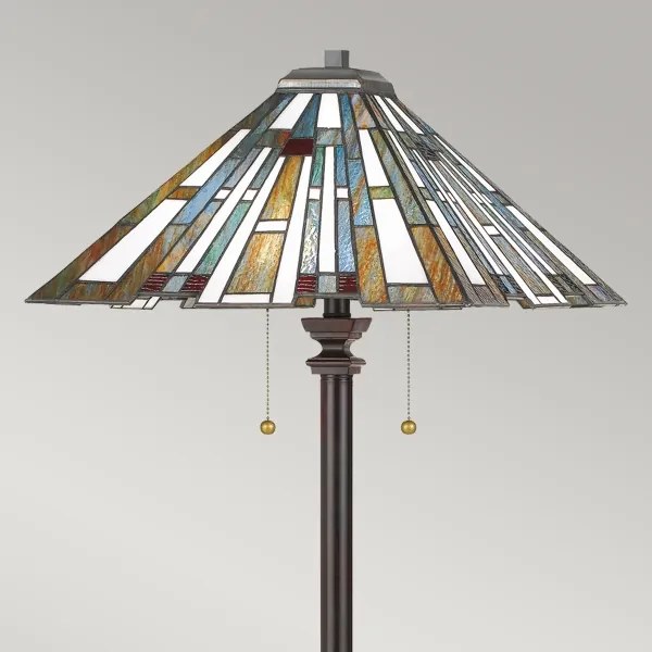 Quoizel QZ-MAYBECK-FL - Stojacia lampa Tiffany MAYBECK 2xE27/60W/230V