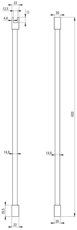 Deante Prizma, stropná vzpera pre sprchové zásteny 62cm, čierna matná, DEA-KTJ_N60S