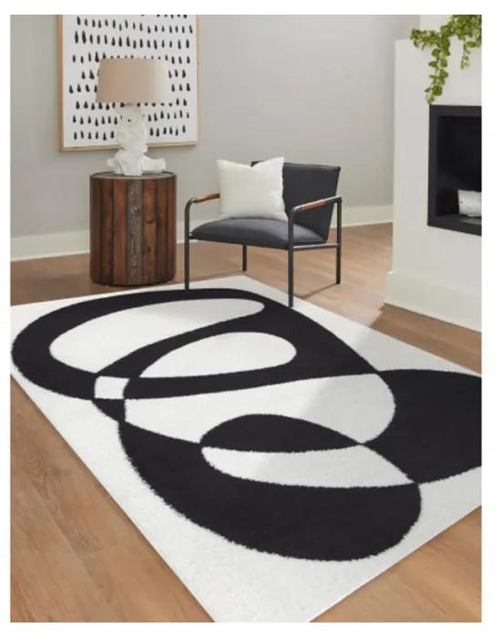 Kusový koberec Cladr krémovočierný 200x290cm