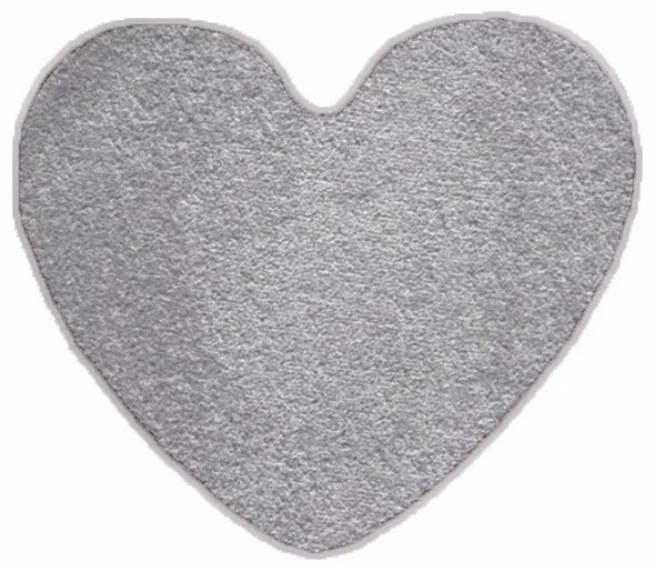 Kusový koberec Eton šedý srdce, 100x120 srdce, šedá, kuchyňa, Vopi