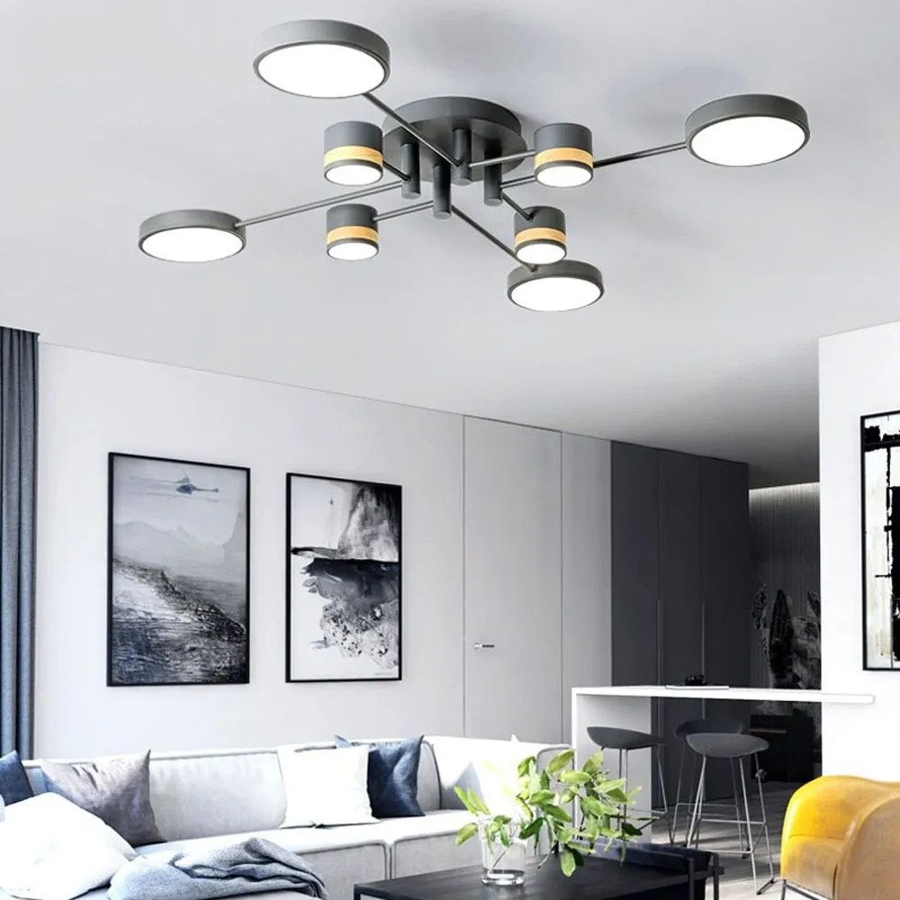 Toolight Toolight, LED stropné svietidlo s diaľkovým ovládaním APP528-8C, šedá, OSW-08470