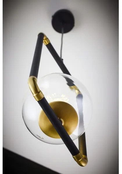 Jupiter 2023 - Luster na lanku ZAFRA 1xG9/10W/230V čierna/zlatá/číra