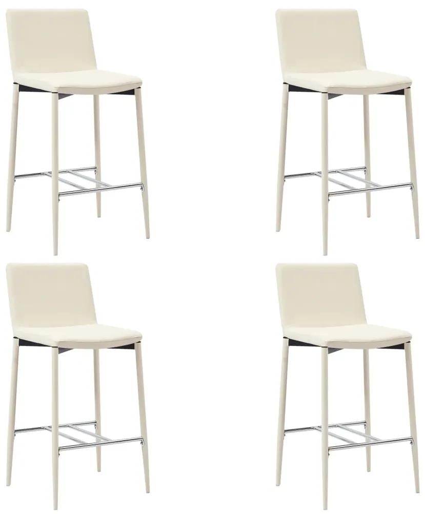 vidaXL Barové stoličky 4 ks, krémové, umelá koža