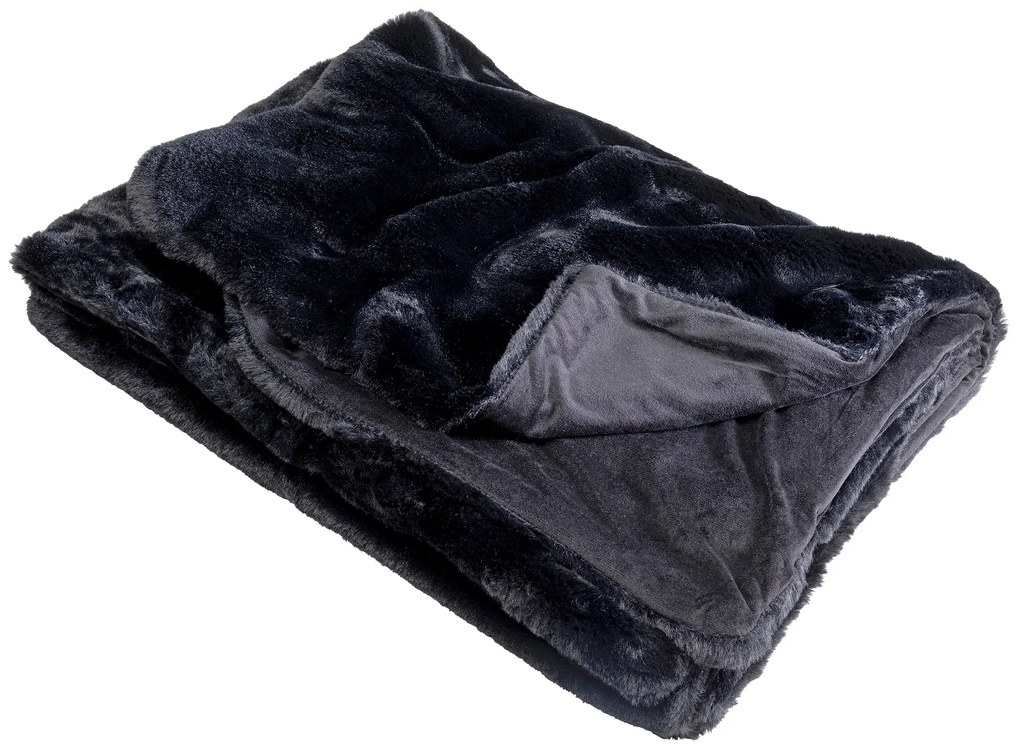 Fur deka čierna 140x200 cm