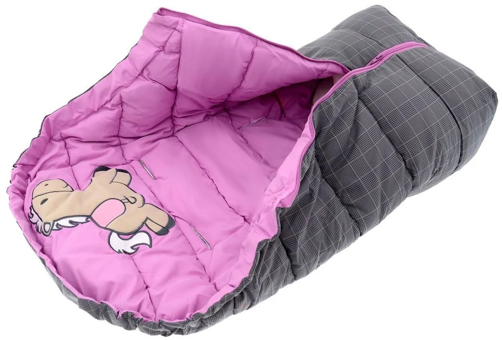 Tutumi Tutumi, detský spací vak 90x47 cm 4v1, sivá-fialová, NAZ-04033