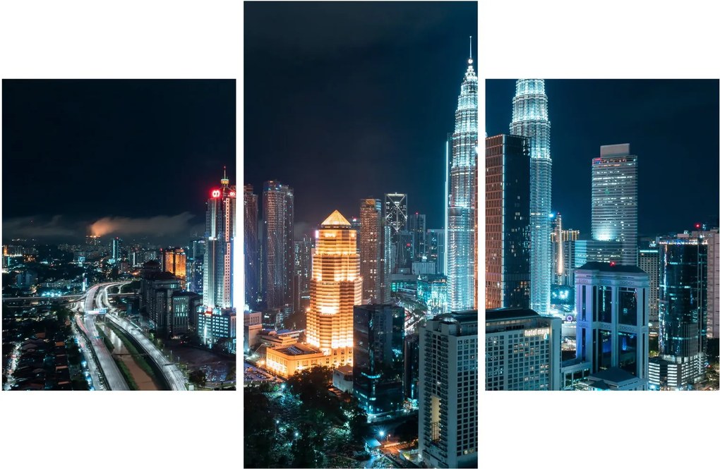 Obraz - Noc v Kuala Lumpur (90x60 cm)