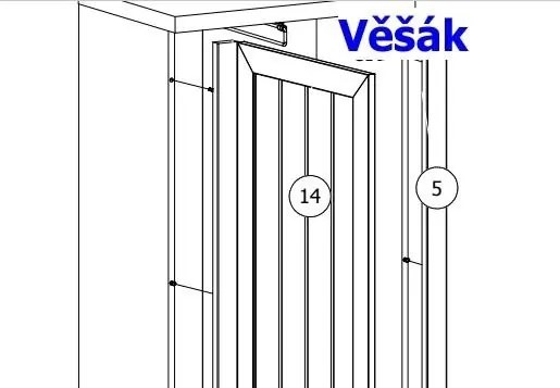 Vysoká skříň PROVENCE S1D2S, sosna andersen / lefkas ciemny.