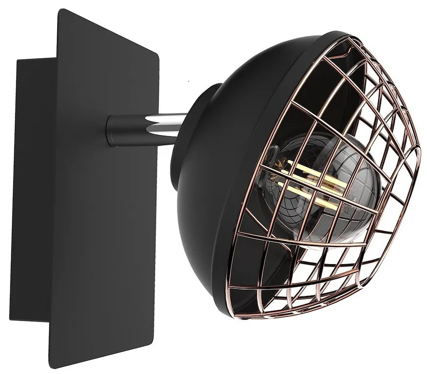 Nástenné svietidlo Logan, 1x zlaté/čierne kovové tienidlo, b