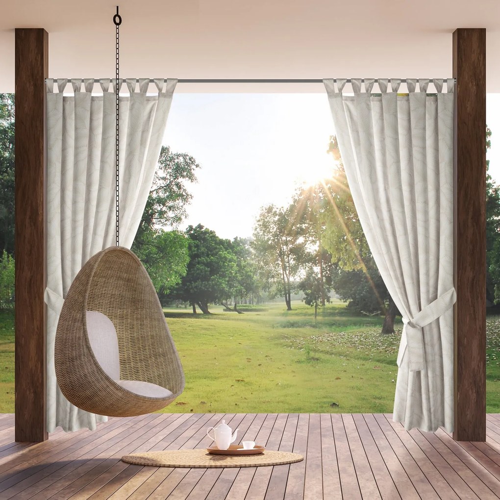 ZÁHRADNÝ VODEODOLNÝ ZÁVES NA PÚTKACH GARDEN 155X220 CM LISTY