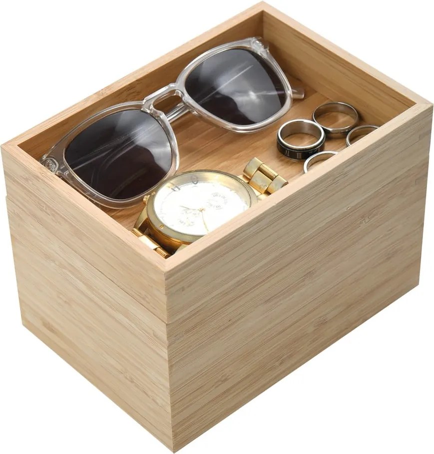 Bambusový kúpeľňový organizér na kozmetiku v prírodnej farbe Isalys – MSV