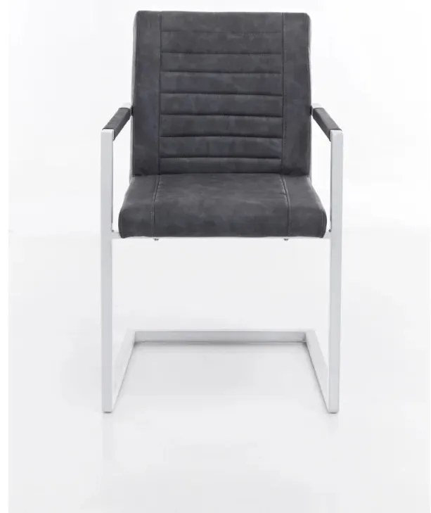 furniture-nabytek.cz - Masivní jídelní sestava Bullwer s 4 židlemi Picton, akácie a kov, šedá a hnědá, lakovaná
