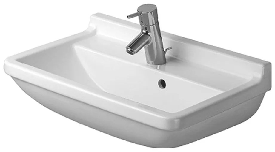 Duravit Starck 3 - Umývadlo Compact 550x370 mm, 1 otvor pre armatúru prepichnutý, biele 0301550000