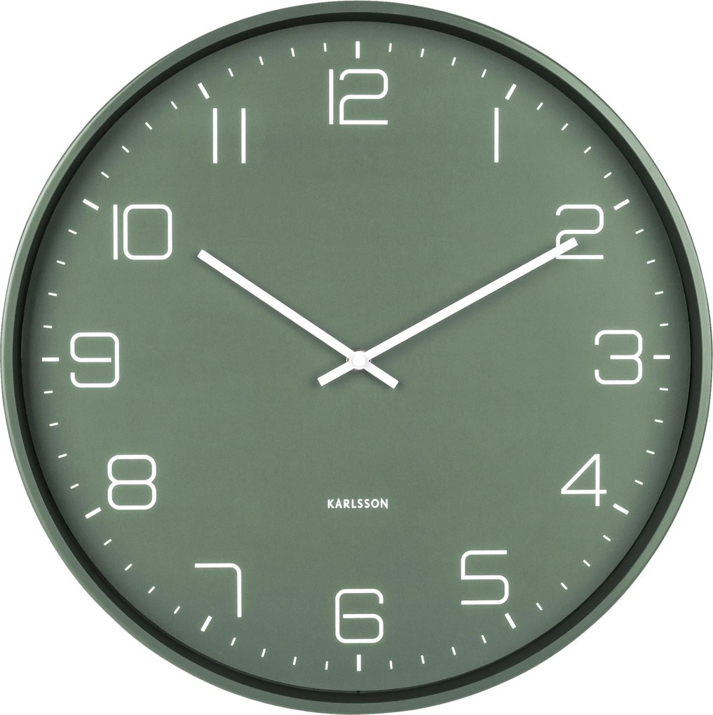 XXXLutz NÁSTENNÉ HODINY zelená 40/40/4,5 cm Karlsson - Hodiny - 007143006202