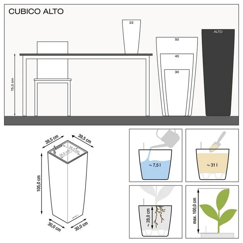 Cubico Alto  40/105  červená