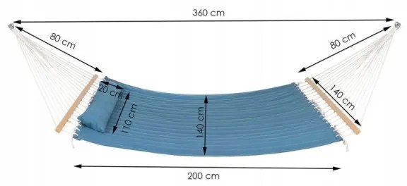 SPRINGOS Hojdacia sieť 200x140 cm, modrá SPRINGOS MABELLA