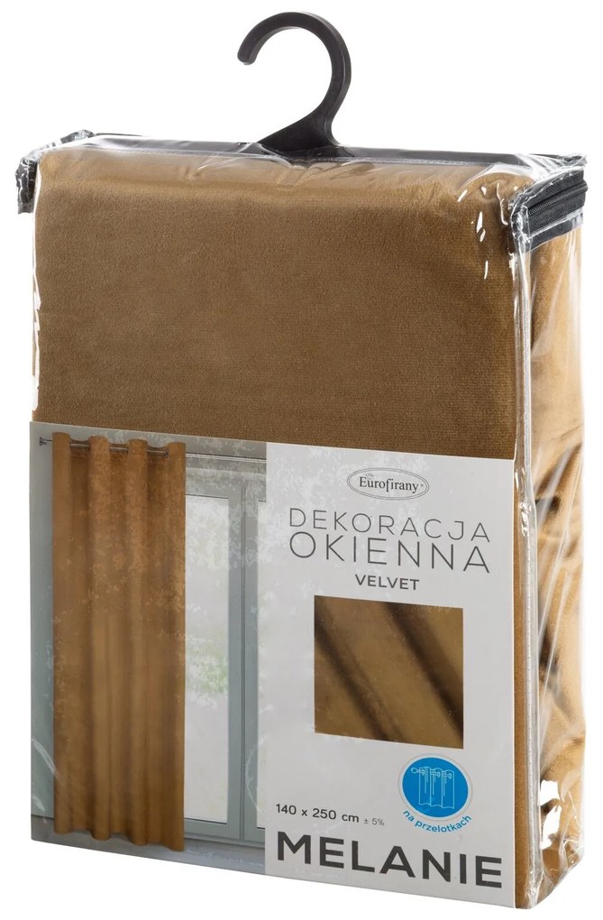 ZATEMŇOVACÍ ZÁVES NA KRÚŽKOCH MELANIE 140X250 CM MEDOVÁ