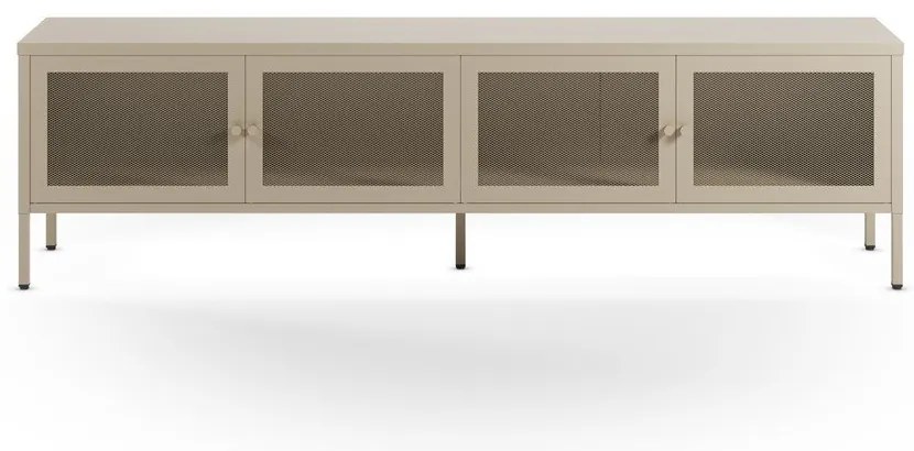 Krémovobiely kovový TV stolík 160x50x35 cm Fayna – Marckeric